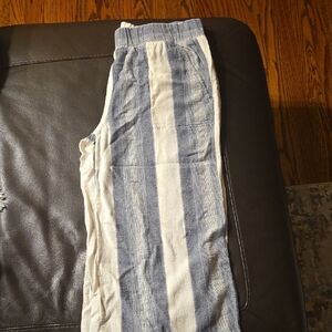 Cloth & Stone Blue and White Striped Joggers